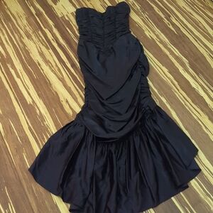 Gunne Sax Black Strapless Mermaid Dress